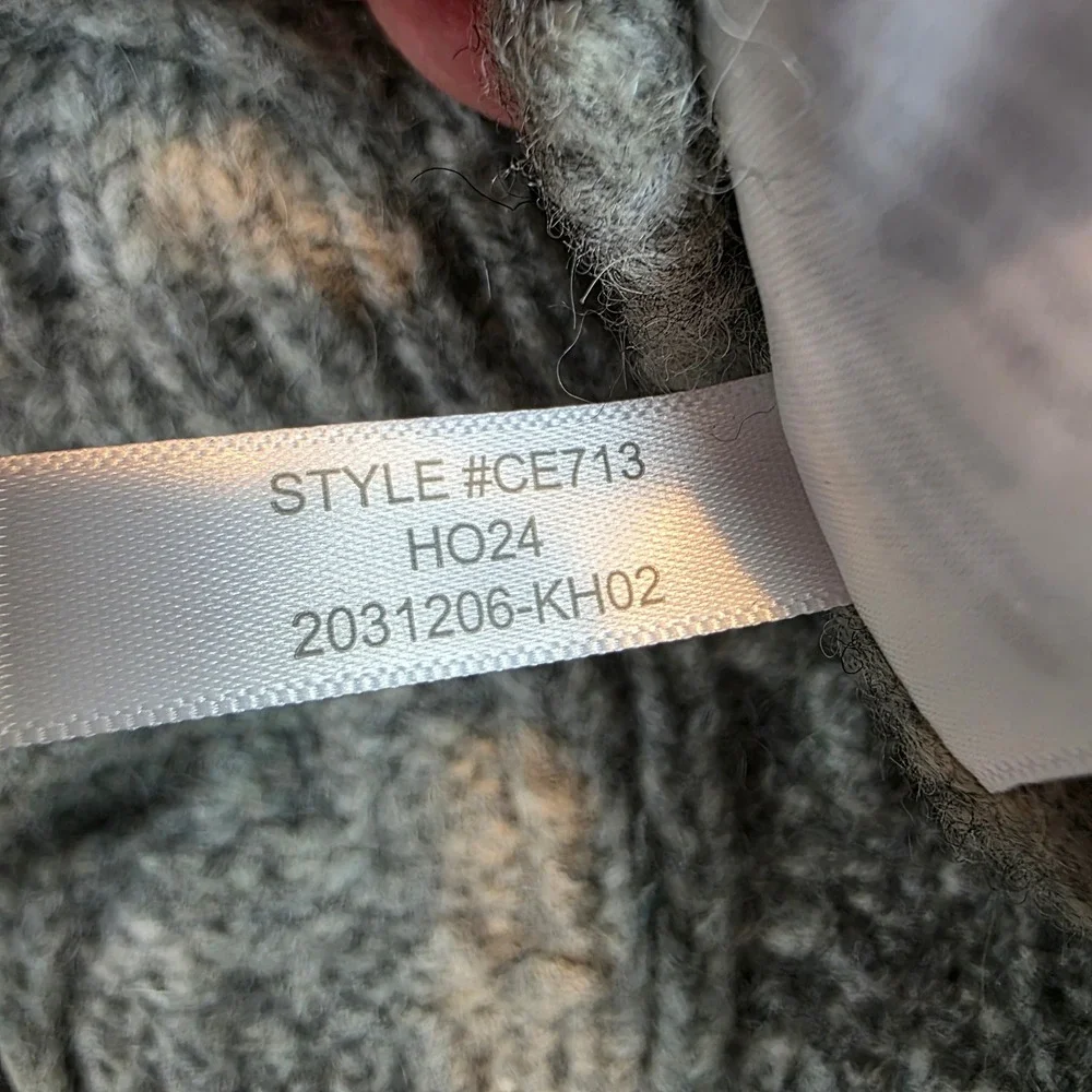 J.Crew Womens Gray Cable Knit Wool Alpaca Blend Cropped Cardigan Sweater sz Md
